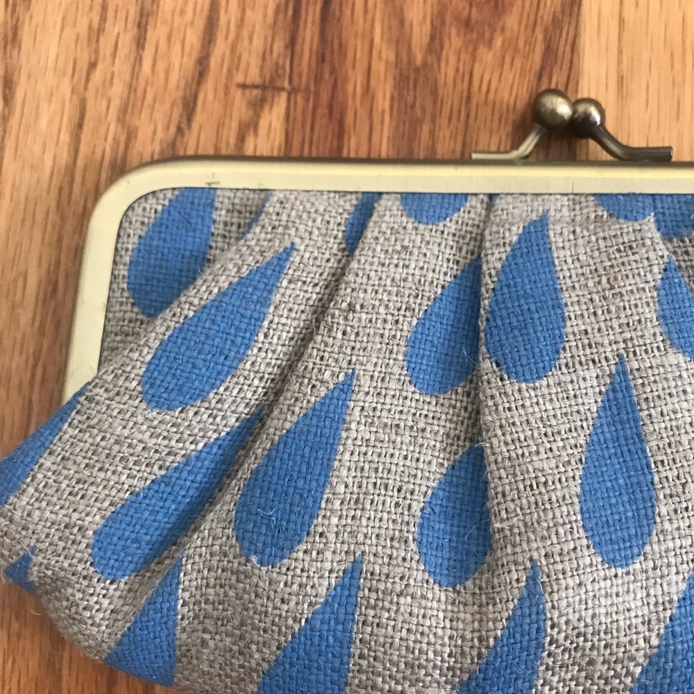 DANICA STUDIO Blue Teardrop Cotton Linen Clutch